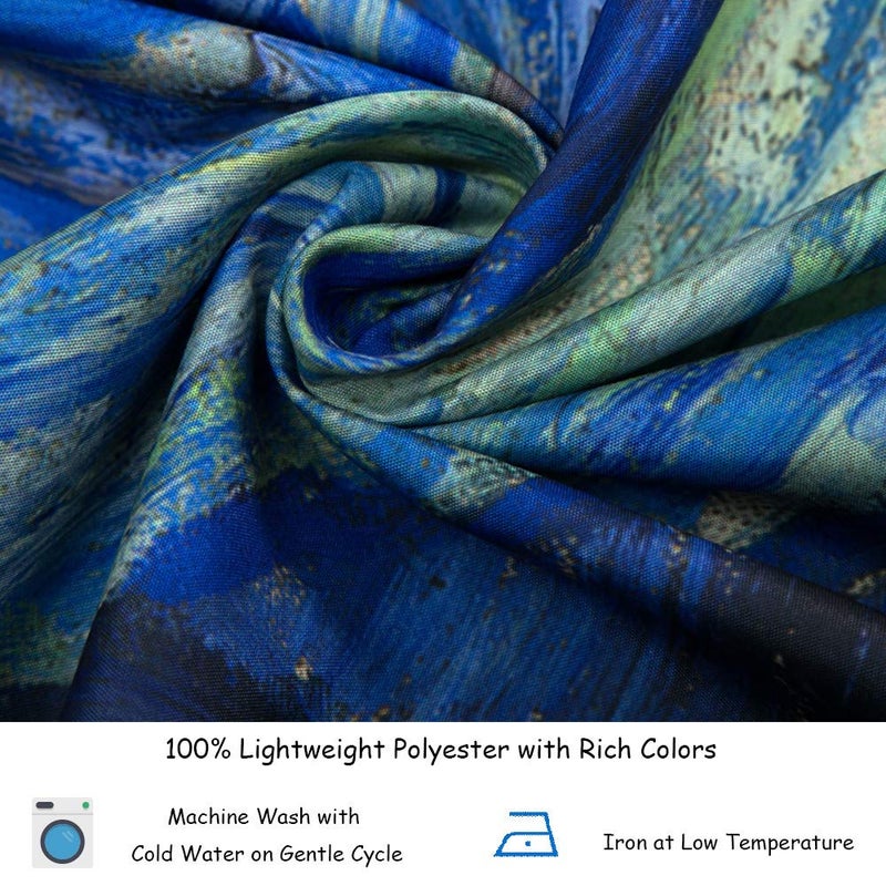 IcosaMro Starry Night Tapestry Wall Hanging, V. Gogh Art Wall Tapestries [60x82.7''][Double-Folded Hems]- Star Blanket Tablecloth for Bedroom, Dorm, College, Living Room, Blue - Image 5